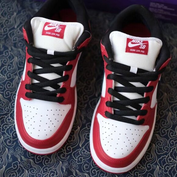 Nike SB Dunk Low Pro "Red White Black" • New With Box • [Size] - Picture 1 of 5